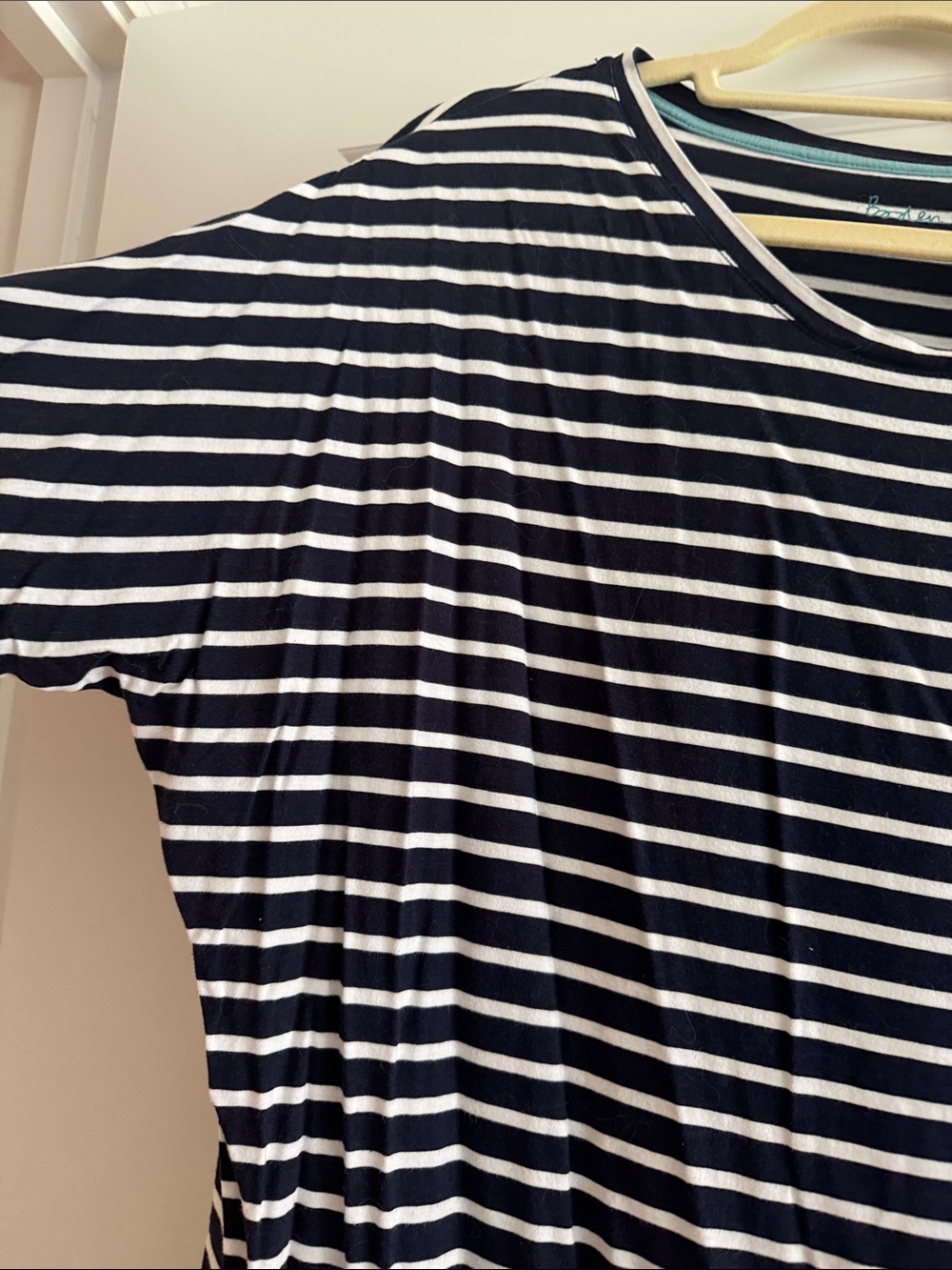 Boden Navy and White Striped Women’s Jersey Top